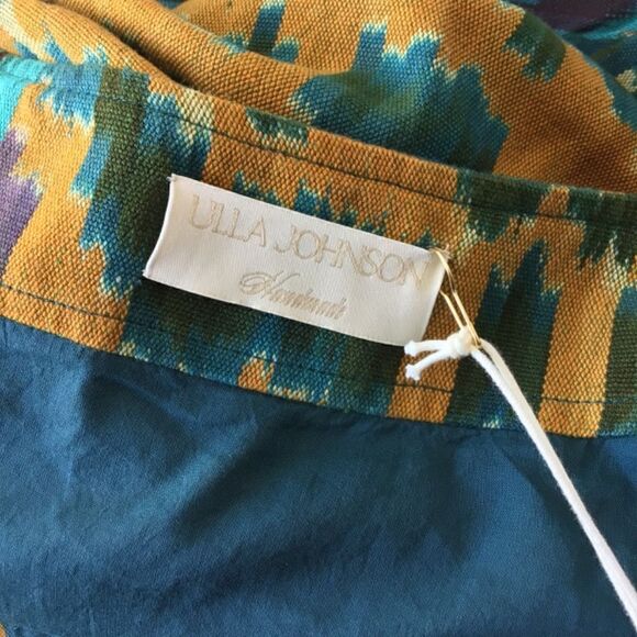 Ulla Johnson Navi Wrap Midi Skirt Green Orange Geometric Handloomed - Picture 16 of 16